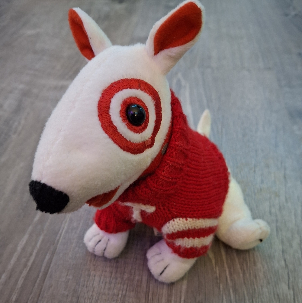 vintage Target Bullseye red & white stuffed animal dog plush plushie